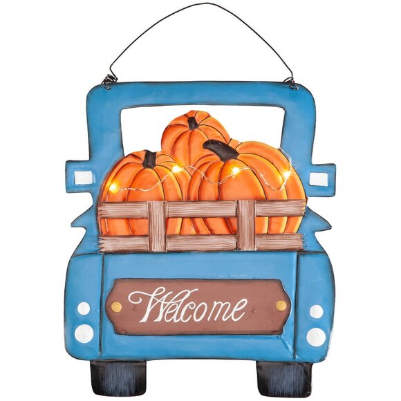 NWT Fox River Harvest Blue Truck Light Up Welcome Sign - Picture 2 of 2